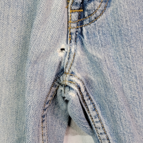 Arizona Jean Company Boot Cut Y2K Wide Leg Thashed Patched Jeans Men's 32 - Picture 7 of 16